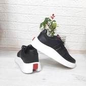 Bestof 544 Siyah-Beyaz Fuspetli Kalın Tabanlı Spor Ayakkabı - 8