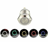 16mm Mavi Ledli Metal Su Geçirmez aç-kapa Butonu 10 Adet - 1