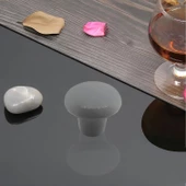 Mantar Düğme Sert Plastik Kulp Gri Dolap Mobilya Mutfak Dolabı Çekmece Kapak Kulpu Kulbu 5 ADET thumbnail 6