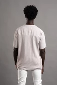 Oversize (Bol Kesim) Kalın Fitilli Bisiklet Yaka Kısa Kol T-shirt - 2