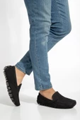 Hakiki Deri Nubuk Rok Kolej Model Siyah Erkek Günlük Loafer Ayakkabı thumbnail 2