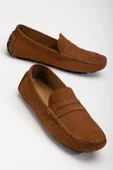 Hakiki Deri Nubuk Rok Kolej Model Taba Erkek Günlük Loafer Ayakkabı thumbnail 1