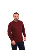 ESER - Bisiklet Yaka Sweatshirt - Cepli - Bordo - 1