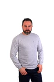 ESER - Bisiklet Yaka Sweatshirt - Cepli - Melanj Gri - 1