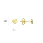 14 Ayar Minik Çiçek Desenli Kalp Altın Küpe 0,62 gr - 2