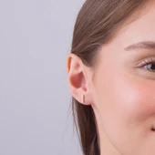 14 Ayar Altın Çubuk Taşlı Küpe 0,86 gr - 4