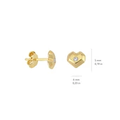 14 Ayar Altın Minik Kalp Tek Taşlı Küpe 0,86 gr - 3