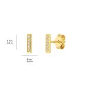 14 Ayar Altın Çubuk Taşlı Küpe 0,86 gr - 2