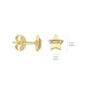 14 Ayar Altın Taşlı Yıldız Küpe 0,98 gr - 3