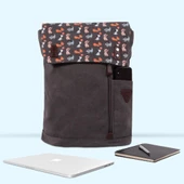 Biggdesign Dogs Vintage Laptop Sırt Çantası Gri - 5