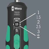 Wera 7510 Kraftform Safe-Torque Speed Torklu Tornavida, 1-3 Nm, 1/4" x 1.0 Nm x 1.5 Nm x 2.0 Nm x 2.5 Nm x 3.0 Nm x 147. - 4