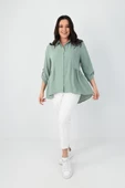 Kadın Büyük Beden Fırfır Detaylı Gömlek 1720-24 - 1