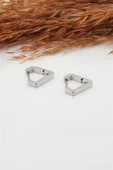 Kadın Çelik Basic Geometrik 1.5cm Üçgen Moldel Klipsli Küpe thumbnail 1