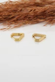 Kadın Çelik Basic Geometrik 1.5cm Üçgen Moldel Klipsli Küpe - 1