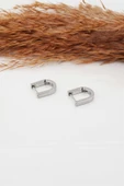 Kadın Çelik Basic Geometrik 1.5 cm U Model Klipsli Küpe - 3