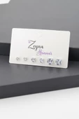 Kadın Basic Zirkon Taşlı 3 Boy Kare Model 6'lı Küpe Seti thumbnail 2