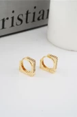 Kadın Vip Seri Zirkon Taşlı 1.6 cm Kare Model Küpe thumbnail 3