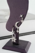 Kadın Vip Seri Zirkon Taşlı Ay ve Yıldız Model 3'lü Küpe Seti thumbnail 2