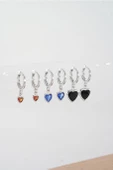 Kadın Vip Ser Kalp Model 6'lı Küpe Seti thumbnail 2