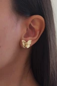Kadın Özel Tasarım 2 cm Kelebek Model Küpe zyna005 thumbnail 2