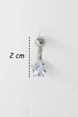 Kadın 316L Anti Alerjenik Topcuklu Yıldız Baget Zirkon Taşlı Göbek Piercing - 2