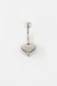 Kadın 316L Anti Alerjenik Kalp Figürlü Göbek Piercing - 2
