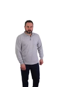 ESER - Polo Yaka Sweatshirt - Cepli - Gri Açık - 1