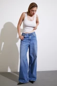 Yüksel Bel Baggy Jean Mavi - 4