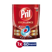 Pril 4 ü 1 Arada Excellence Bulaşık Makinesi Deterjanı 60 kapsül - 1