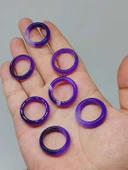 Akik Taşı Yüzük Mor Alacalı 6mm Kalınlığında (Standart Ölçü) (51486) thumbnail 1