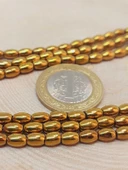 Bileklik Boy Hematit Taşı Arpa Kesim Yarım Dizi 4*5.5mm (49642) (18CM UZUNLUĞUNDADIR) - 2