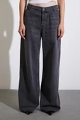 Yüksel Bel Geniş Paça Jean Füme thumbnail 4