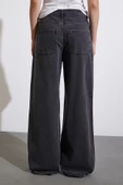 Yüksel Bel Geniş Paça Jean Füme thumbnail 6