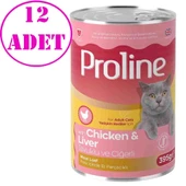 Proline Kedi Konserve Maması Pate Tavuklu ve Ciğerli 395 Gr 12 AD - 1