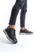 Erkek Hakiki Deri Bağcıklı Tam Kalıp Günlük Rahat Taban Hafif Spor Ayakkabı Sneaker - 1
