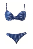 Blackspade Çıkartılabilir Destekli Puantiye Baskılı Siyah Bikini Takım - 12