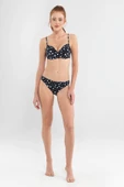 Blackspade Çıkartılabilir Destekli Puantiye Baskılı Siyah Bikini Takım - 1