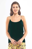 Blackspade Kadın Tensel İnce Askılı T-Shirt - Yeşil - 5