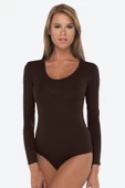 Malabadi 132 Kadın Modal Uzun Kol Açık Yaka Çıtçıtlı Body & Bodysuit - 11