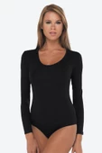 Malabadi 132 Kadın Modal Uzun Kol Açık Yaka Çıtçıtlı Body & Bodysuit - 7