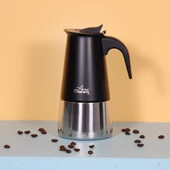 Any Morning FE001-6 Espresso Kahve Makinesi Paslanmaz Çelik İndüksiyonlu Moka Pot 300 Ml Siyah - 1