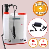Şarjlı İlaçlama Pompası 16 Lt Elektrikli veya Manuel Mekanik Ağaç Dal Bağ Bahçe Bitki Pülverizatör - 1