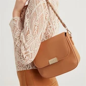 Laura Ashley Taba Zincir Askı İşlemeli Kadın Çapraz Çanta - 5