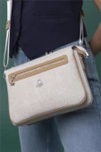 Benetton Bej Eskitme Monogram Kadın Çapraz Çanta BNT 1276 thumbnail 3