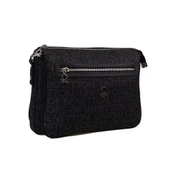 Benetton Siyah Eskitme Monogram Kadın Çapraz Çanta BNT 1276 - 1