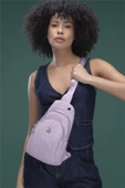 Benetton Lila BNT 1286 Eskitme Monogram Kadın Vücut Çantası - 3