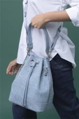 Benetton Mavi Monogram Eskitme Kadın Kol Çantası BNT 1313 - 3