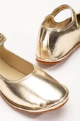 Gold Cilt Toka Detaylı Düz Taban Kadın Balerin Babet - 4