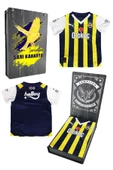 Fenerbahçe Orijinal Lisanslı Çubuklu Çocuk Forma Set 23-24 Miniset Hediyelik Ahşap Kutulu - 1
