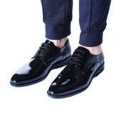 Erkek Hakiki Deri Siyah Rugan Klasik Ayakkabı - 6